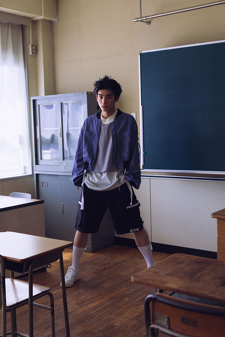 SHORT ZIP FLIGHT JACKET blue