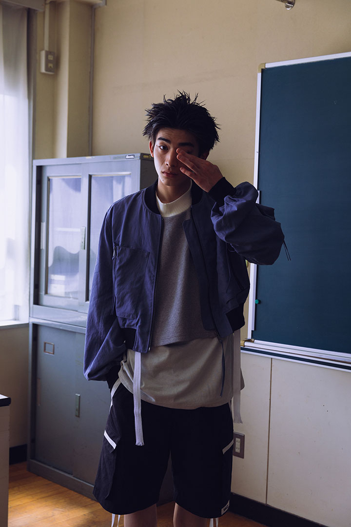 SHORT ZIP FLIGHT JACKET blue