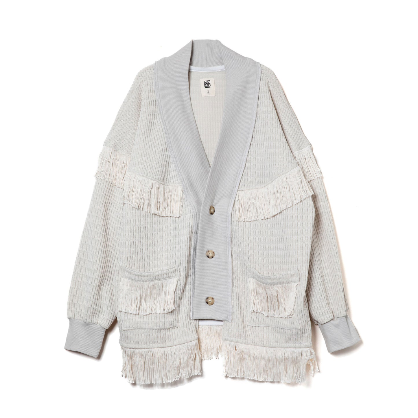 FRINGE CARDIGAN white