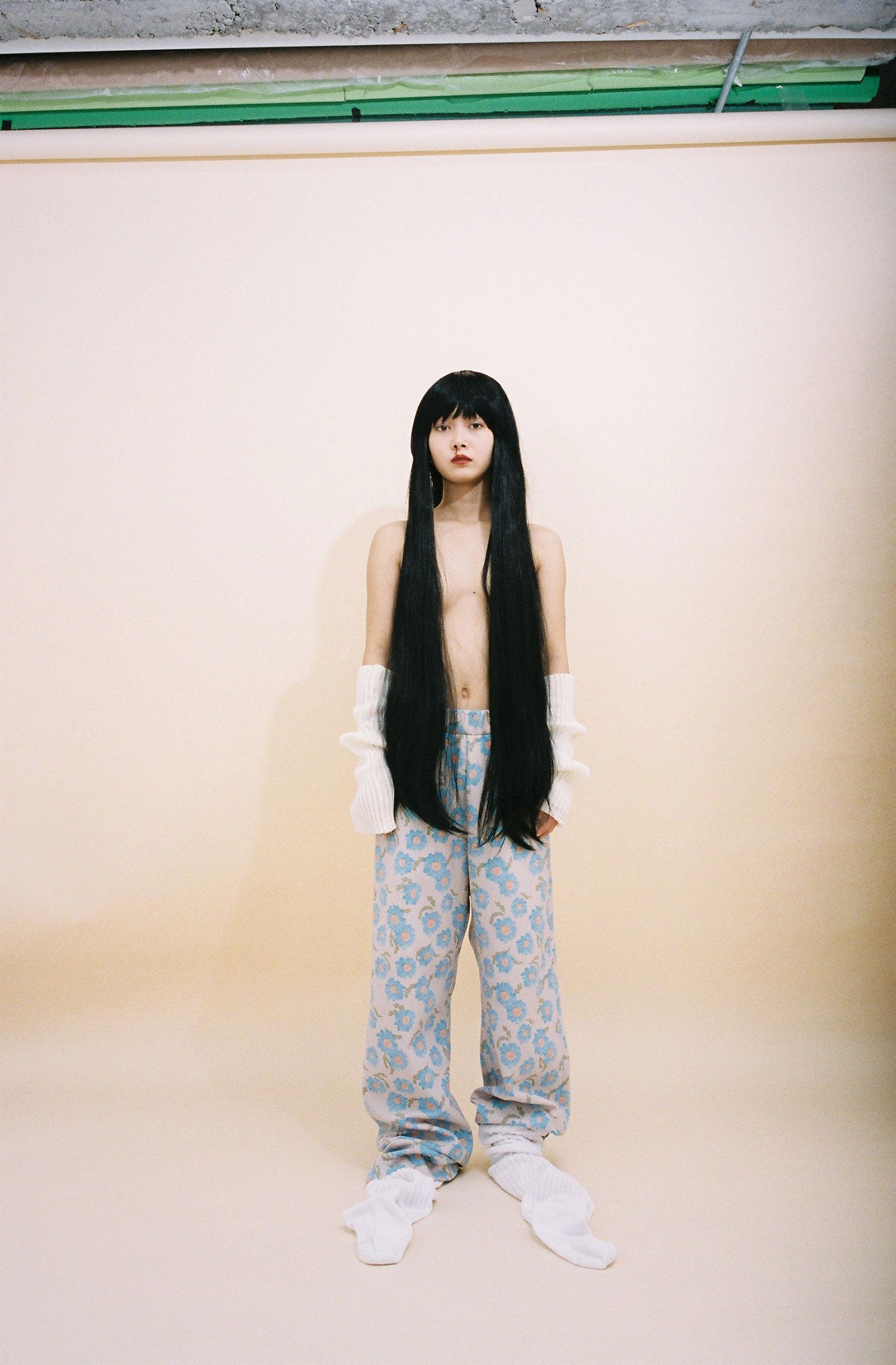 Cardboard knit Trousers Beige