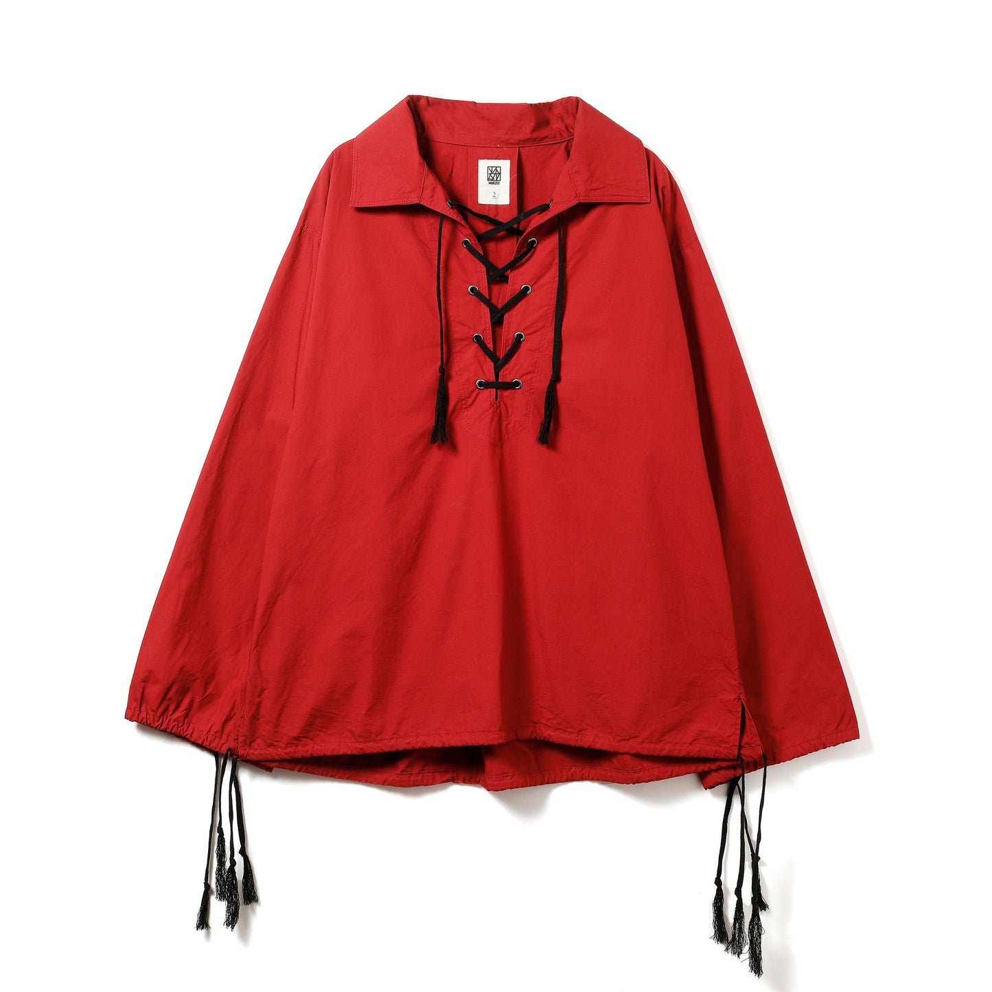 LACE UP SHIRT red