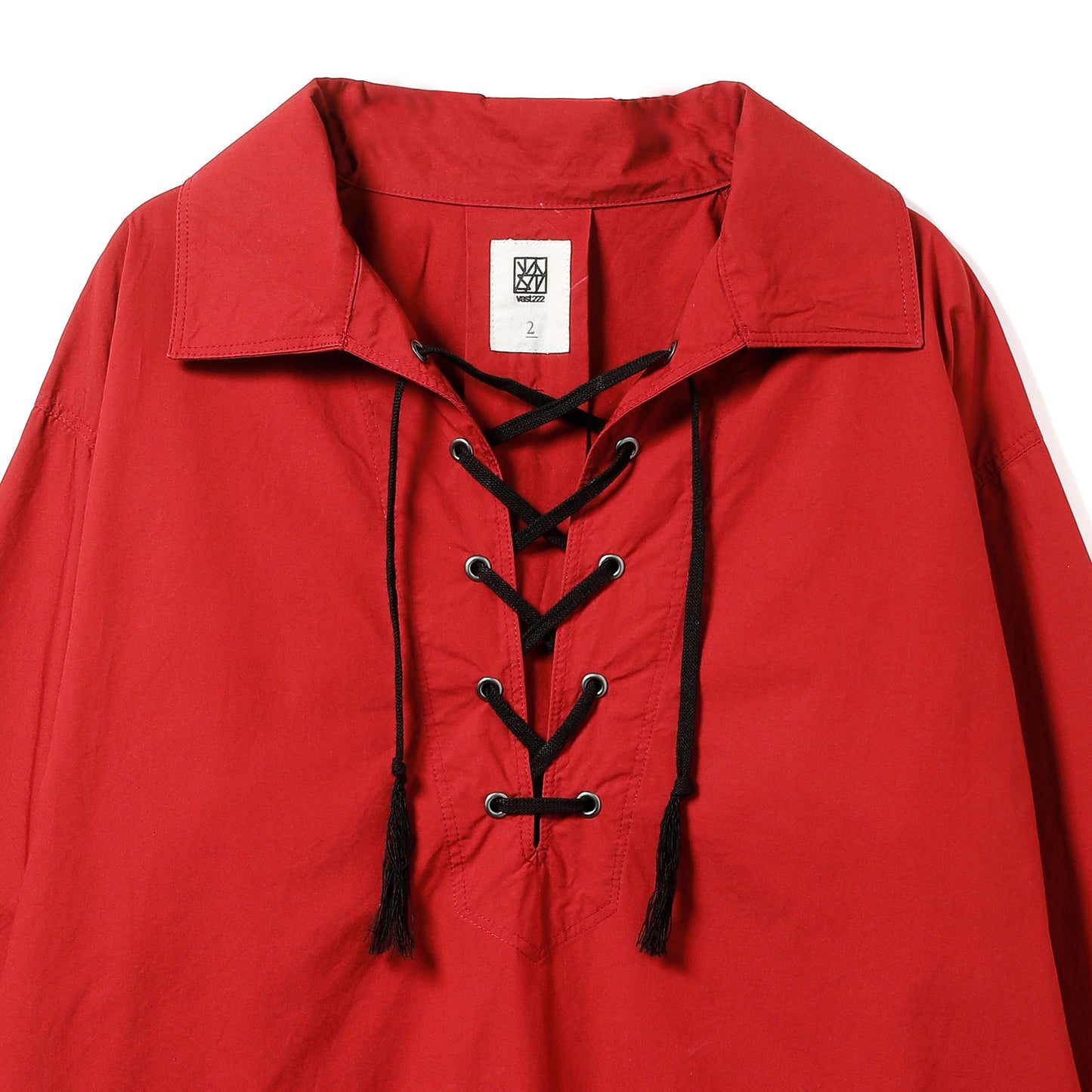 LACE UP SHIRT red