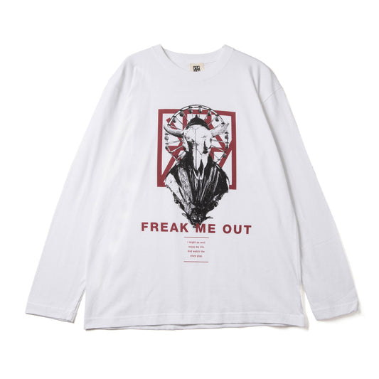 "REAK ME OUT" L/S TEE white
