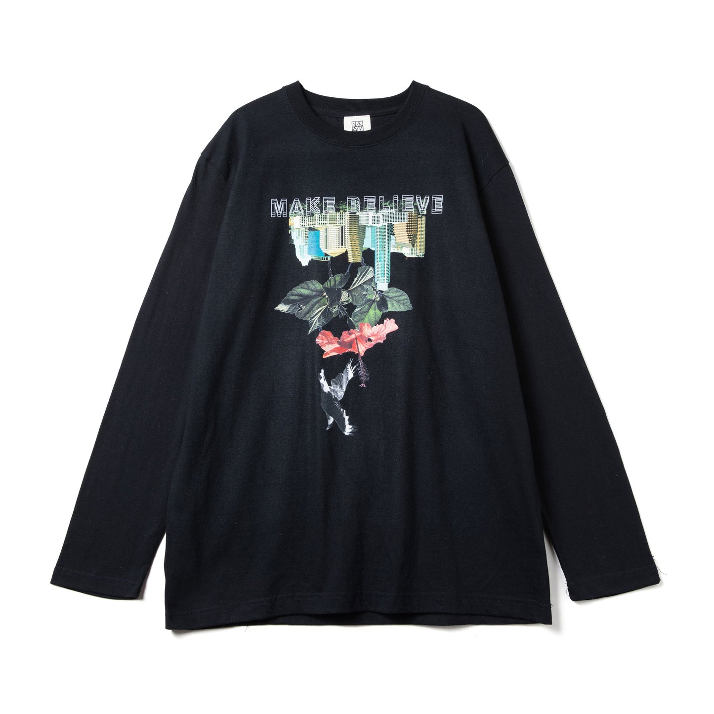 "MAKE BELIEVE" L/S TEE black