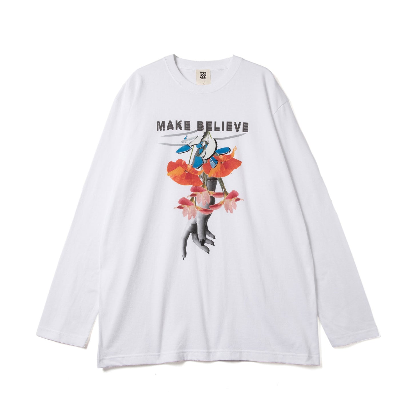 "MAKE BELIEVE" L/S TEE white