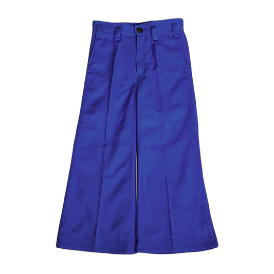 COTTON TOUCH CROPPED FLARE TROUSERS Cobalt blue