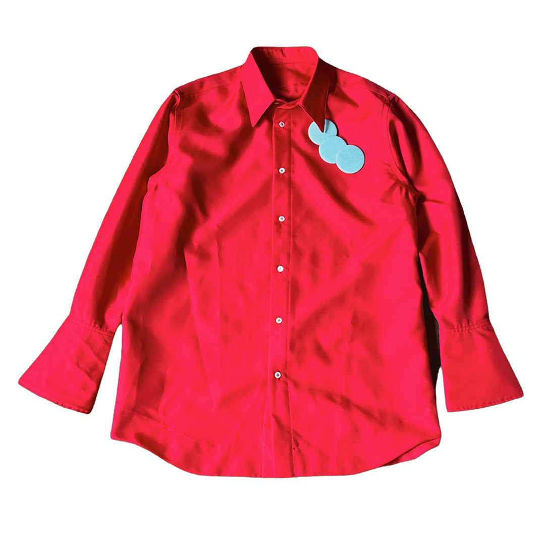 POLYESTER BIG CUFFS SHIRT Red